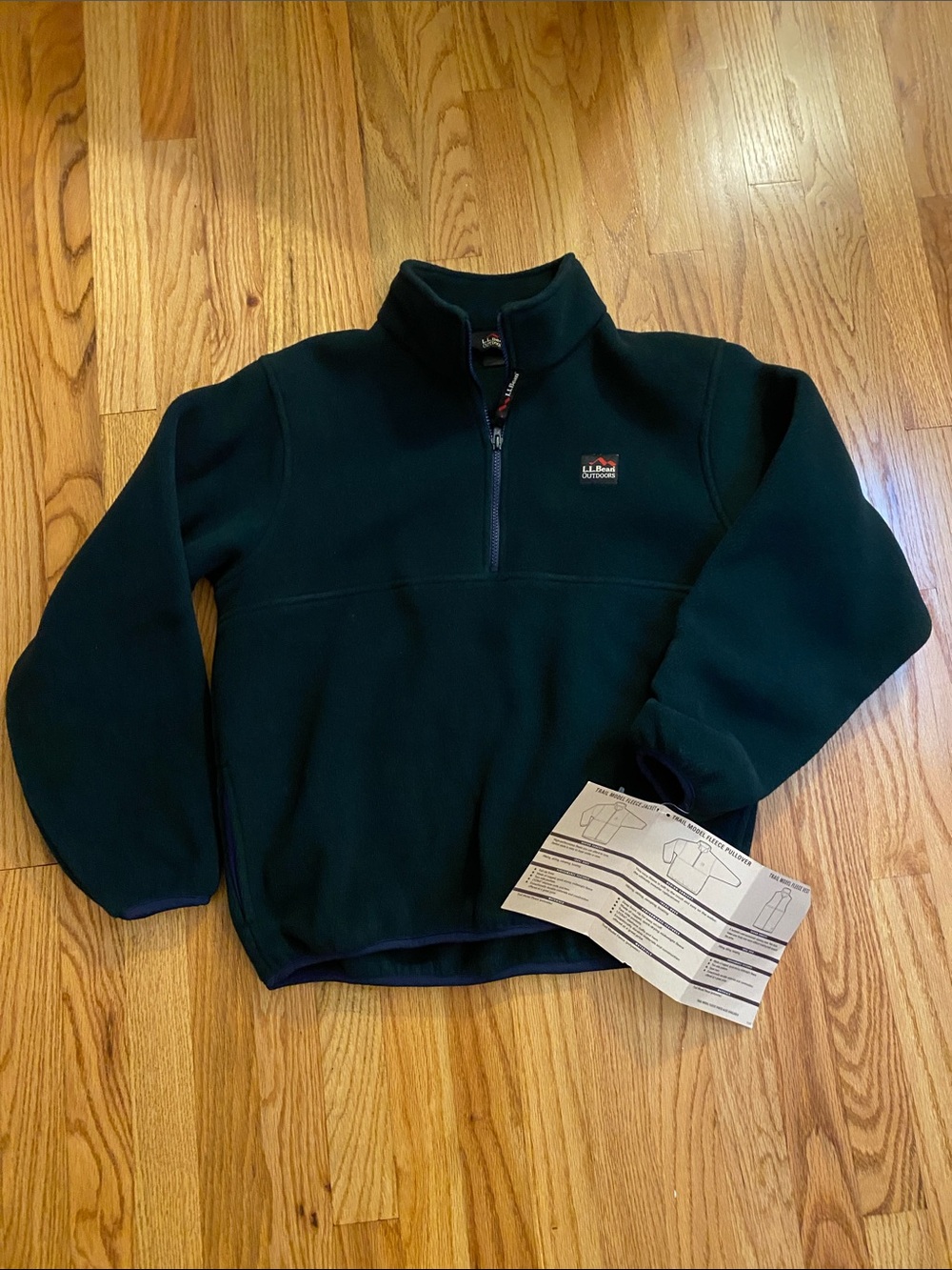 L.L. Bean Vintage Women’s Dark Green Quarter-Zip Fleece Pullover